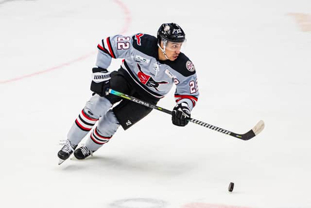 CAREER YEAR: Patrick Watling, pictured during the 2021-22 season in the East Coast league for Wheeling Nailers, in which he plundered 85 points in 66 league and play-off games, including 32 goals. Picture courtesy of Zack Rawson/Wheeling Nailers