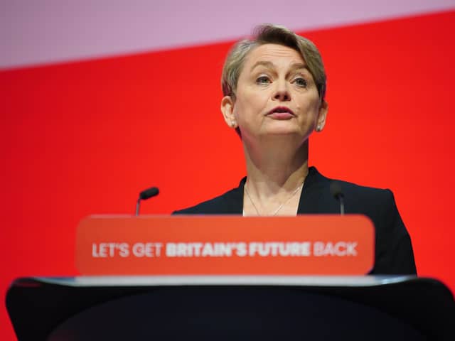 Shadow home secretary Yvette Cooper speaking during the Labour Party Conference in Liverpool. PIC: Peter Byrne/PA Wire
