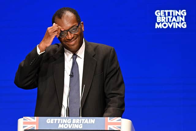 Chancellor of the Exchequer Kwasi Kwarteng delivers a speech on day two of the annual Conservative Party conference. PIC: Leon Neal/Getty Images