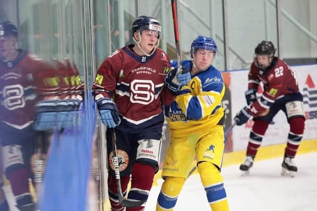BIG MISS: Alex Graham (left) has split his time between the Steeldogs and parent club Sheffield Steeldogs this season. Picture courtesy of Peter Best/Steeldogs Media