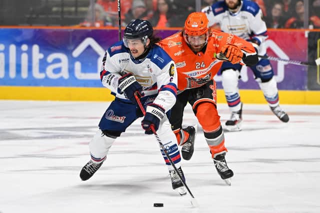 FAMILIAR FACES: Sheffield Steelers' Mark Simpson, in action against Dundee Stars at the Utilita Arena earlier this month. Picture: Dean Woolley/Steelers Media.