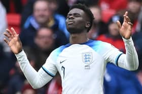 HUMILITY: Bukayo Saka scored perhaps his best England goal against Ukraine at Wembley to underline his ongoing improvement