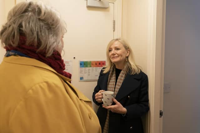 West Yorkshire Mayor Tracy Brabin meets with Helen Lennon, chair of West Yorkshire Housing Partnership.
