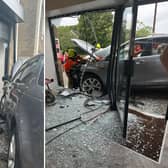 The crash has cost an estimated £8,000 of damages after smashing through the shop front of Salon Sixty, in Lodge Moor, Sheffield.