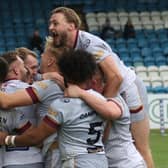 Batley Bulldogs celebrate a famous win at Featherstone Rovers. (Picture: Batley Bulldogs)