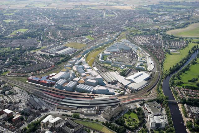 Aerial view artist's impression of the York Central development.