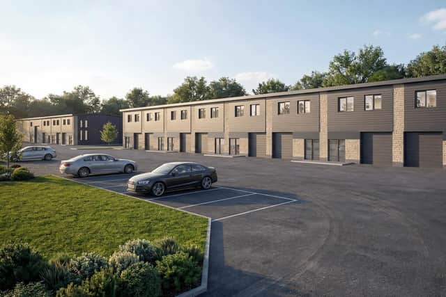 The Yorkshire industrial and logistics team of property consultancy Knight Frank has been appointed to market a new industrial development by the M62 in Huddersfield. Work is now well advanced on the transformation of the derelict Wappy Spring Inn in Lindley Moor Road into 13 industrial units with office space. (Photo supplied by Knight Frank)