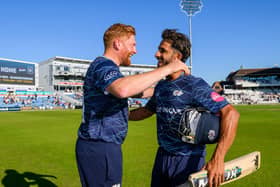 Jonny Bairstow congratulates Hassan Ali after Yorkshire's Vitality Blast victory over Derbyshire at Headingley last month. Picture by Allan McKenzie/SWpix.com
