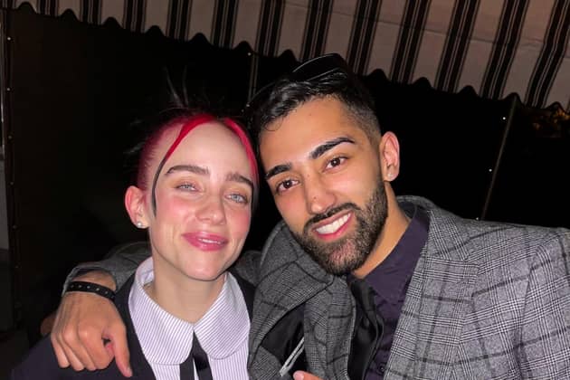 Husnain Asif with Billie Eilish at the Golden Globes in L.A