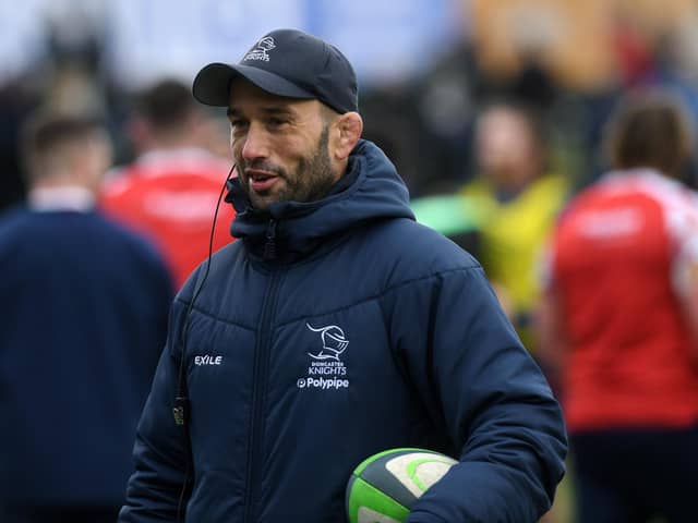 Happier times: Steve Boden coaching Doncaster Knights at Castle Park in a game last month before his sudden decision to quit last week. (Picture: Jonathan Gawthorpe)