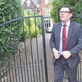 Andy Burnham outside his house in Warrington, Cheshire. PIC: Peter Powell/PA Wire