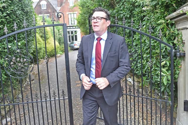 Andy Burnham outside his house in Warrington, Cheshire. PIC: Peter Powell/PA Wire