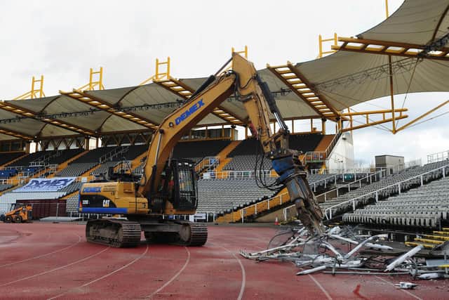 Demolition begins on the Don Valley Stadium, Sheffield in 2013. Picture: Joe Giddens/PA Wire
