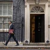 Prime Minister Rishi Sunak departs 10 Downing Street ahead of the weekly Prime Ministers Questions on November 09, 2022 in London, England.