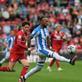 Huddersfield Town winger Sorba Thomas in action against Middlesbrough in August, with Boro rival Hayden Hackney in pursuit. Picture: Jonathan Gawthorpe.