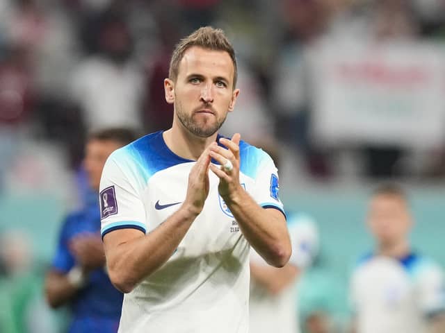 England’s Harry Kane applauds the fans following the FIFA World Cup Group B match at the Khalifa International Stadium, Doha. PIC: PA Wire/PA Images