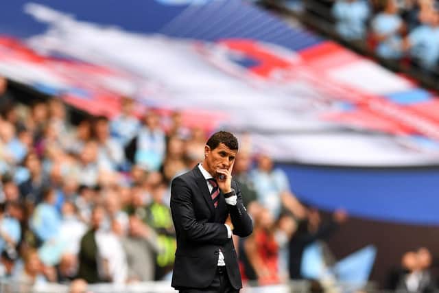 Watford's Spanish head coach Javi Gracia reacts during the English FA Cup final football match between Manchester City and Watford at Wembley Stadium in London, on May 18, 2019. (Photo by DANIEL LEAL/AFP via Getty Images)