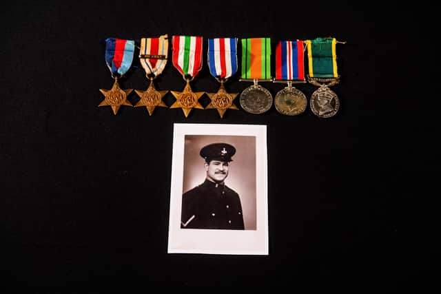 The Green Howards Museum, in Richmond, North Yorkshire, have recently acquired donations relating to their current exhibition, Great Escapes, which will return in Feb 2024 for a short run until the end of April. These new objects of medals and photographs will be on display and refresh the exhibition. Three donated sets relating to D Day including 3 medal groups will be on show to mark the 80th anniversary of D Day in May 2024 with items from Pte Robert Louis Shaw (known as Bob), a driver/mechanic who drove Bren Gun carriers in North Africa, Sicily and at D Day, Cpl Stanley Melling, served with the regiment during training on the south coast for D Day and landed on Gold Beach, and Pte William Lawrence Flavell (known as Lol), joined the 7th Bn part way through the Normandy Campaign on 13th June 1940. Pictured Medals and a photograph of Pte Robert Louis Shaw (known as Bob), a driver/mechanic who drove Bren Gun carriers in North Africa, Sicily and at D Day. Picture By Yorkshire Post Photographer,  James Hardisty.