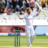 LEADING MAN: England's Ben Duckett celebrates reaching his century at day two against Ireland at Lord's Picture: Michael Steele/Getty Images