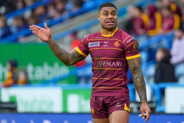 Kevin Naiqama scored Huddersfield's first try on Saturday. (Photo: Olly Hassell/SWpix.com)