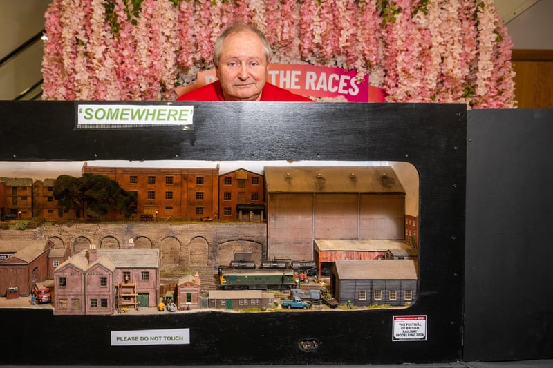 Chris Richardson, a member of the Sleaford & Distict Model Railway Club with a 00 & 0009 gauge layout called 'Somewhere'.