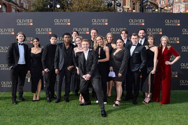 Cast of Dear Evan Hansen at the Olivier Awards ceremony. (Pic credit: Gareth Cattermole / Getty Images)