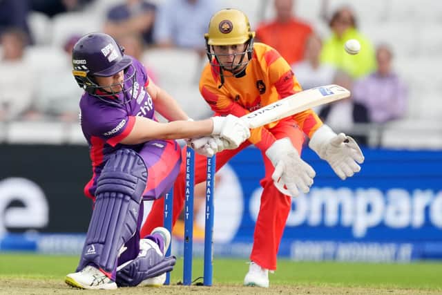 LEADING LADY: Alice Davidson-Richards pulls over square leg for four on her way to helping Northern Superchargers claim a seven-wicket win at home to Birmingham Phoenix in The Hundred at Headingley on Thursday night. Picture: Danny Lawson/PA