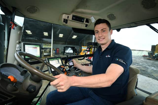 Will Dunn who has designed an app called Ag-Drive. Pictured on the farm at Sproxton.