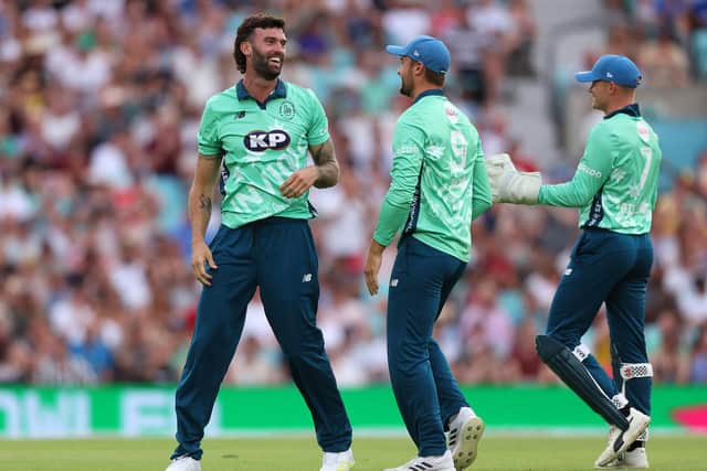 Reece Topley, left, playing for Oval Invincibles in The Hundred last year, will play for Northern Superchargers in 2023. (Picture: Julian Finney/Getty Images)