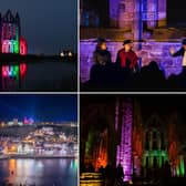 Whitby Abbey looking spectacular lit up on an evening - on until October 31.