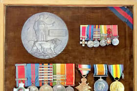 Medals belonging to Captain Albert Stephen who died within weeks of being sent to France in 1914