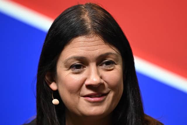 Labour Party Shadow Secretary of State for Levelling Up, Communities and Housing Lisa Nandy gives an interview on the second day of the annual Labour Party conference in Liverpool, northeast of England, on September 26, 2022. (Photo by Oli SCARFF / AFP) (Photo by OLI SCARFF/AFP via Getty Images)
