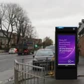 An impression showing how a BT Street Hub planned in Fulford Road could look