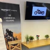 MotorVise head of training Steve Baker delivers a virtual  session to staff at Triumph Motorcycles.