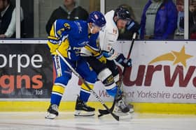 BATTLING SPIRIT: Louis Colvin is enjoying his time with Leeds Knights in NIHL National. Picture: Stephen Cunningham/Leeds Knights