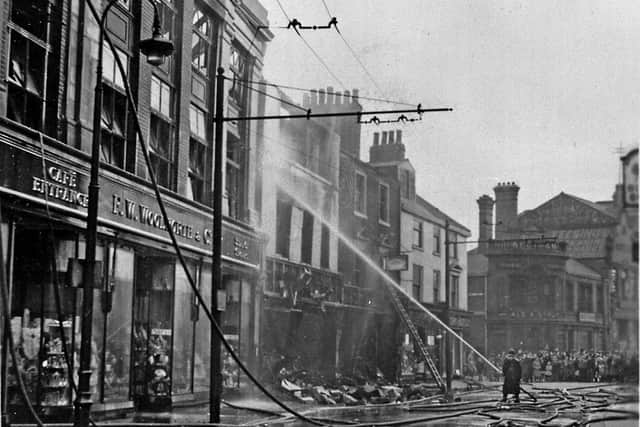 Woolworth's Doncaster  fire 1938. Peter Tuffrey collection
