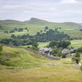 Peering down into the small village of Stainforth near Settle, Yorkshire.