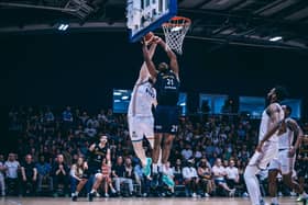 Point of contact: Marcus Delpeche goes up to score a basket but has his wrist grabbed by a Cheshire Phoenix player, a foul that is not spotted during the madness of the second quarter.