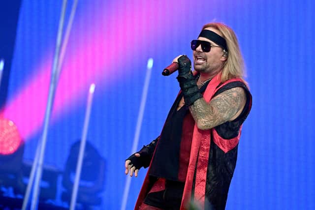 Vince Neil of Mötley Crüe performs live for the "The World Tour" at Sheffield Bramall Lane on May 22, 2023 in Sheffield. Picture: Anthony Devlin/Getty Images for Live Nation UK