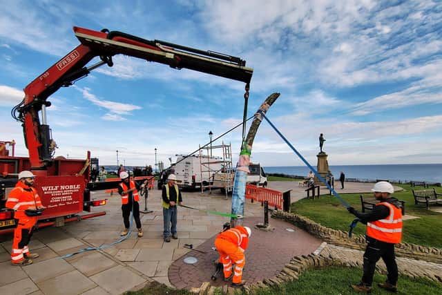 The whalebone arch has been taken down by contractors working for North Yorkshire Council