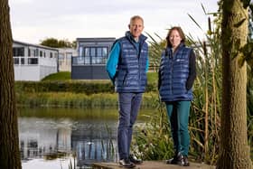 Willerby technical director Simon Tempest and chief operating officer Nicola Budge at High Farm Holiday Park in Routh, East Yorkshire. Picture: Shaun Flannery Photography.