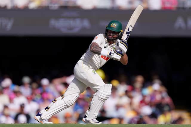 TOP MAN: Opening batter Jake Weatherald top-scored for Australia with 72on day two at The Gabba, Brisbane. Picture: Robbie Stephenson/PA