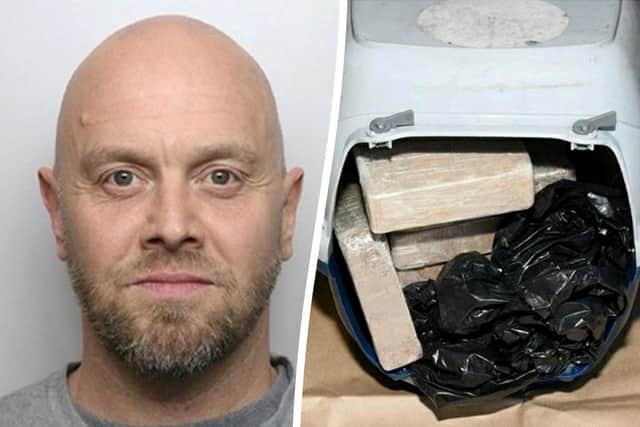 Matthew Moss & the cat carrier stuffed full of heroin destined to be sold on the streets of Derbyshire.