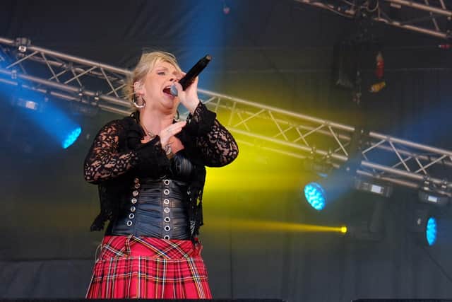 Cheryl Baker of Bucks Fizz performing at South Tyneside Festival in Bents Park, South Shields. Picture: Owen Humphreys/PA