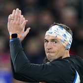 Kevin Sinfield applauds fans at half-time during the World Cup final at Old Trafford. (Picture: David Davies/PA Wire)