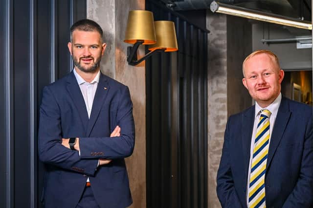 Promotions: Mathew Bower (left) and Oliver Holdsworth have both been promoted by property consultancy Walker Singleton.