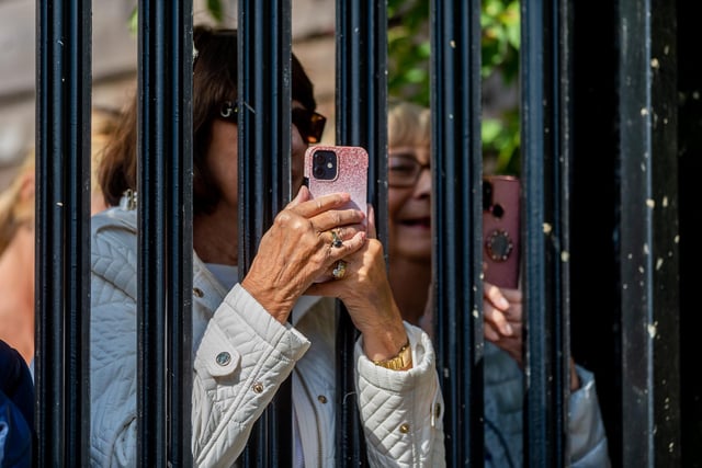 Members of the public trying to capture a pictures of The Princess of Wales as she leave the factory.
Picture By Yorkshire Post Photographer,  James Hardisty.