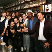 Toasting the success of the world-beating new rum menu (from left to right) Cubana co-owner Adrian Bagnoli, Ian A. V. Burrell and the writers of the new menu Ricardo Correia and Ethan Fellows.