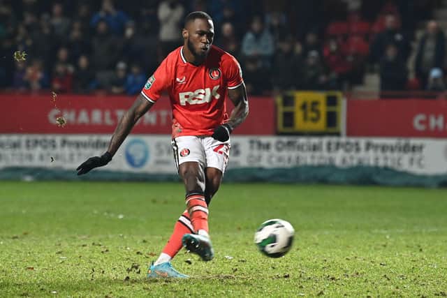 Corey Blackett-Taylor levelled for Charlton Athletic. Image: LYN KIRK/AFP via Getty Images