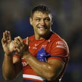 Hull KR's Ryan Hall applauds the fans after the game against Warrington Wolves.